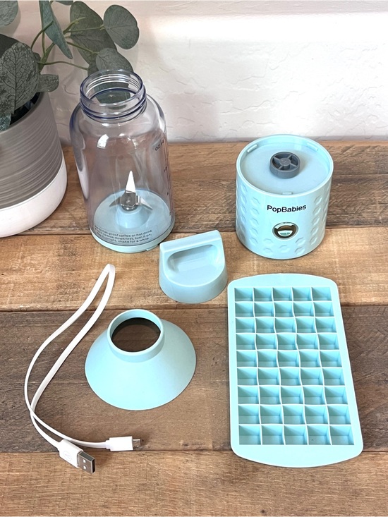 PopBabies Other - PopBabies Portable Personal Blender USB Rechargeable Ice Tray Funnel Blue